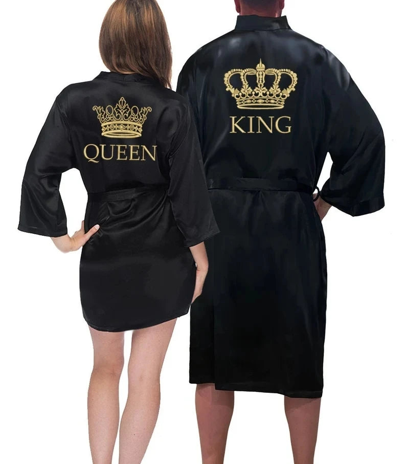 King And Queen Satin Robes Set