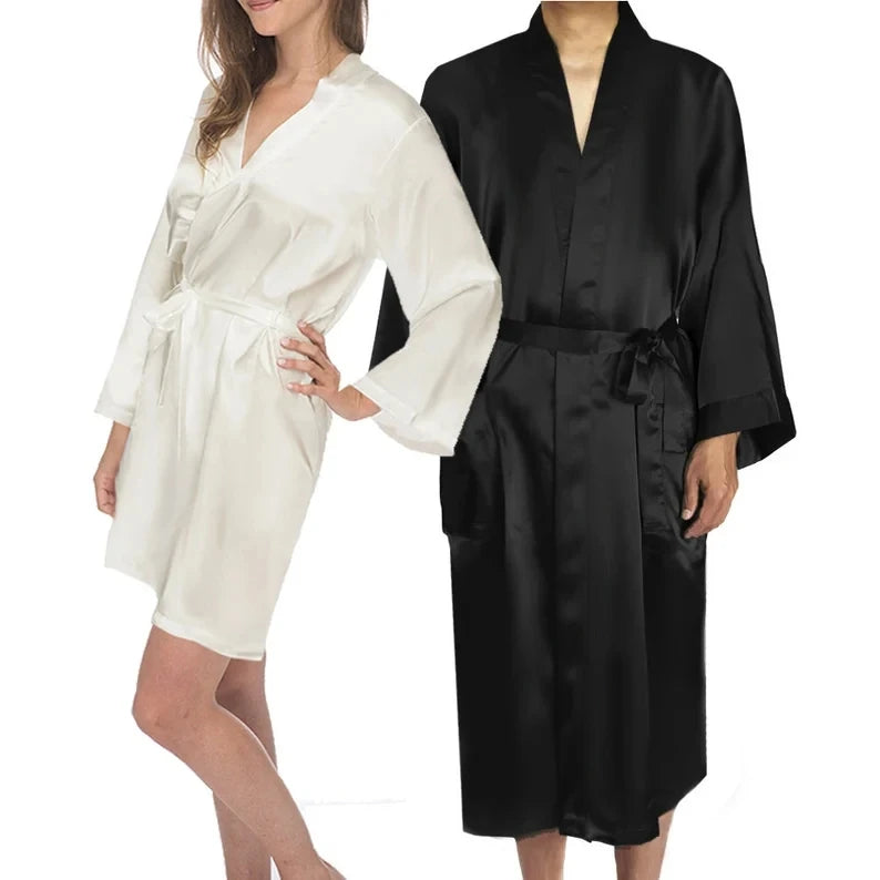 King And Queen Satin Robes Set