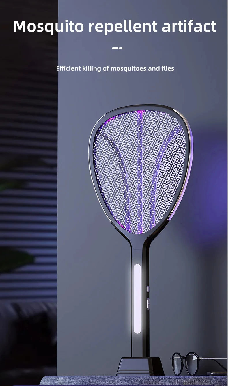 3 In 1  Widening of The Power Grid Electric Mosquito Swatter 3000V