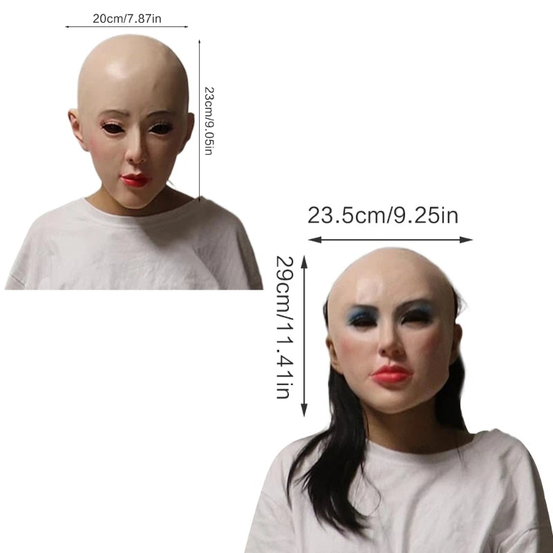 Transvestite Costume Pretend Mask Female-Disguise Halloween
