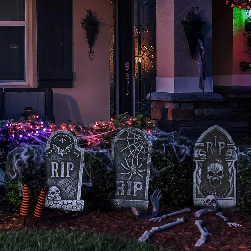 3/6pcs Foam Skeleton Tomb Halloween Decorations Outdoor for Patio