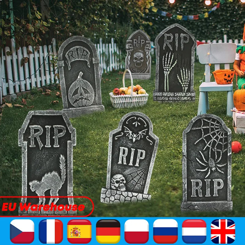 3/6pcs Foam Skeleton Tomb Halloween Decorations Outdoor for Patio