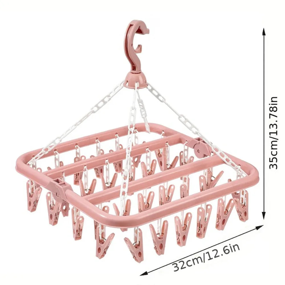 32-clip Large Capacity Plastic Dry Rack