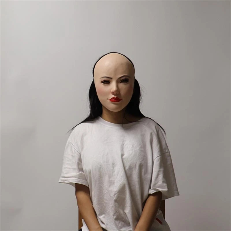 Transvestite Costume Pretend Mask Female-Disguise Halloween