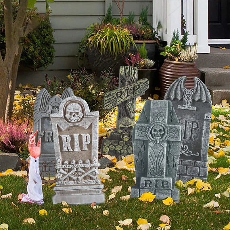 3/6pcs Foam Skeleton Tomb Halloween Decorations Outdoor for Patio