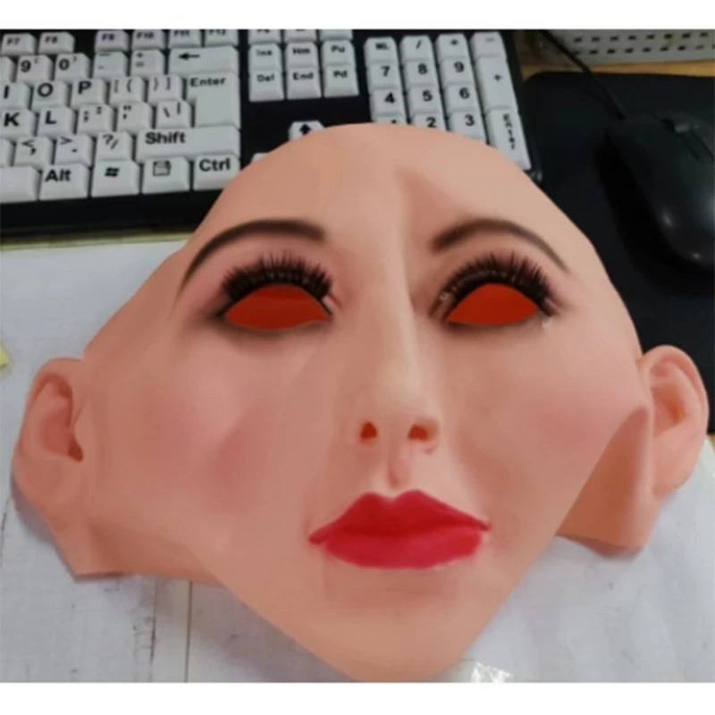 Transvestite Costume Pretend Mask Female-Disguise Halloween
