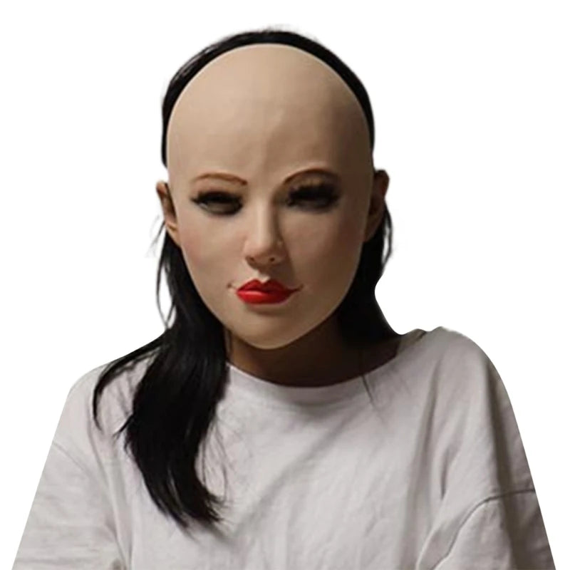 Transvestite Costume Pretend Mask Female-Disguise Halloween