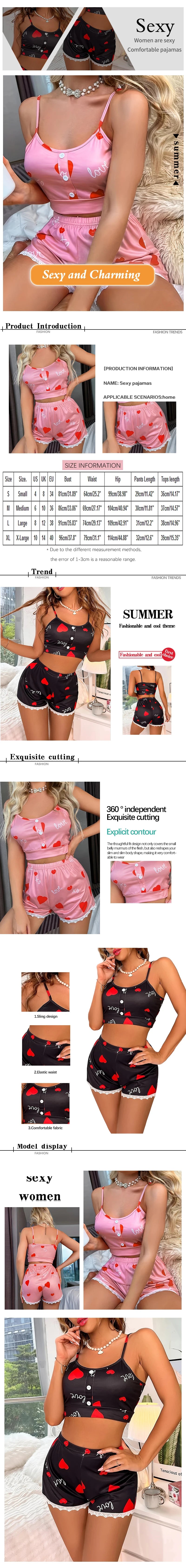 Heart-Shaped Sleepwear Set