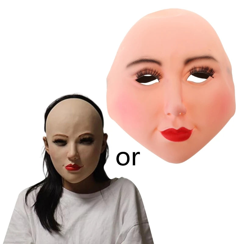 Transvestite Costume Pretend Mask Female-Disguise Halloween