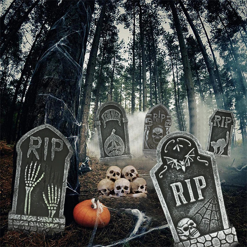 3/6pcs Foam Skeleton Tomb Halloween Decorations Outdoor for Patio