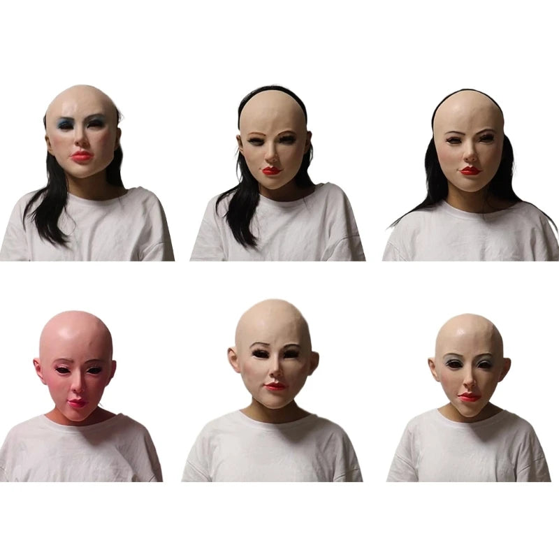 Transvestite Costume Pretend Mask Female-Disguise Halloween