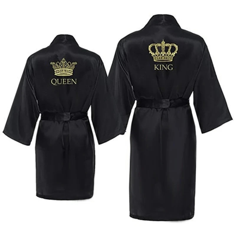 King And Queen Satin Robes Set